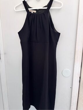 Evan Picone Black Lined Pleated Front Sleeveless Fairy Witchy Midi Dress 38x40